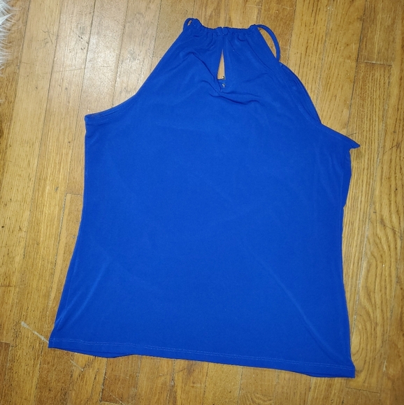 INC International Concepts Blue Cut Out Tank Top - Picture 4 of 10